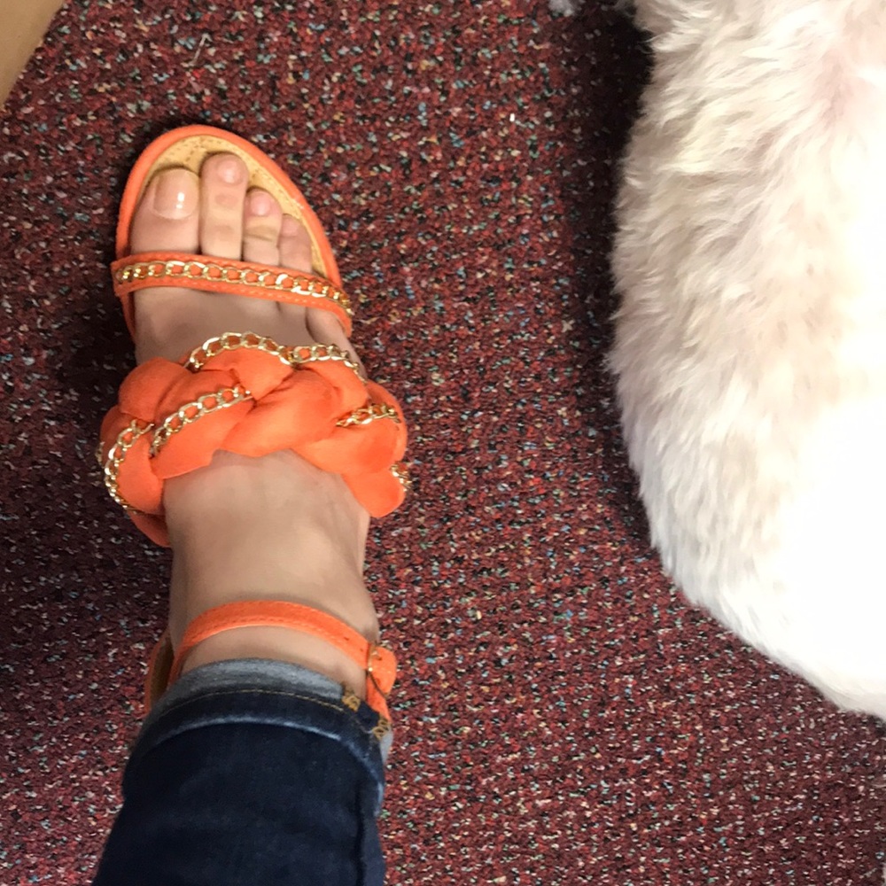 New Comfy Braided In Gold Sandal Heels - Picture 5 of 5
